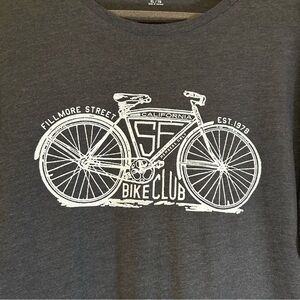 Banana Republic Women’s Long Sleeve Tee w/ Bicycle Graphic Charcoal Gray Size XL